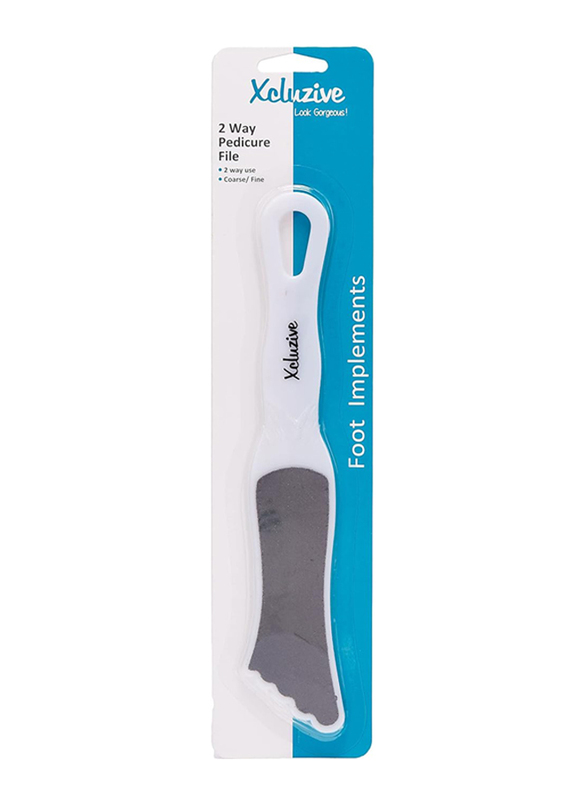 Xcluzive 2-Way Coarse & Fine Pedicure File, White/Black