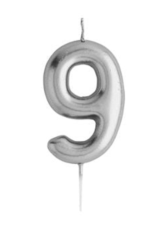 

Hootyballoo Number 9 Candle, Silver