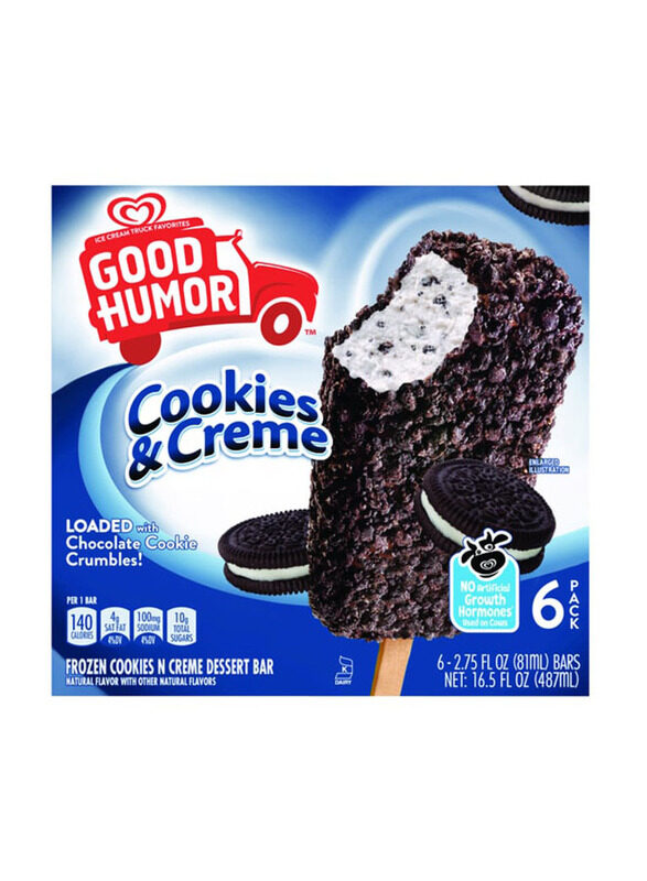

Good Humor Frozen Cookies N Creme Dessert Bar, 6 Pieces