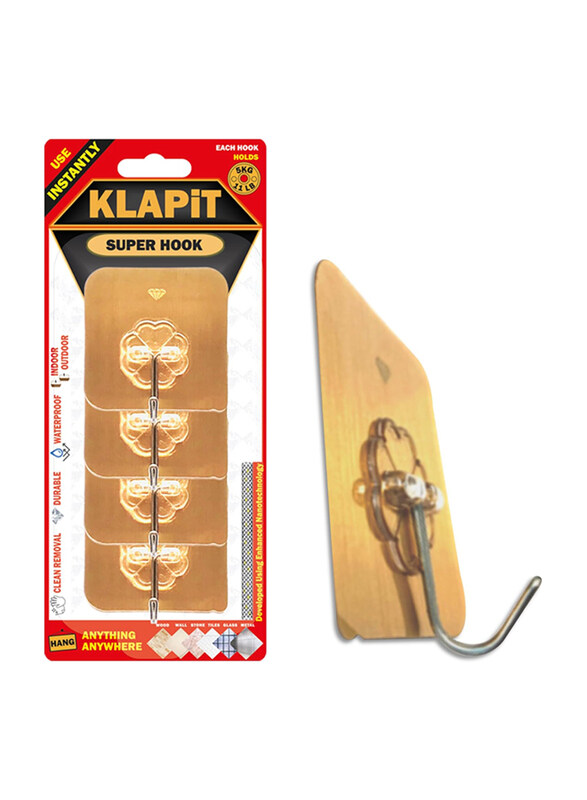 

Klapit Super Hook Heavy Duty Adhesive, 4 Pieces, Gold