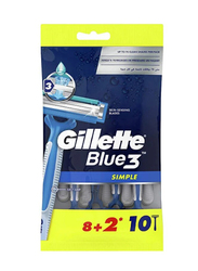 Gillette Blue 3 Disposable Shaving Razor Blades, 10 Pieces