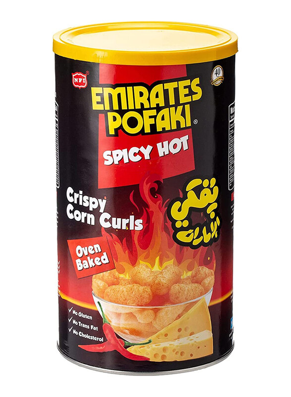 

Emirates Pofaki Spicy Hot Crispy Corn Curls, 12 Pieces x 80g