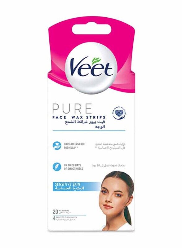 

Veet Pure Face Wax Strips for Sensitive Skin, Multicolour, 20 Strips