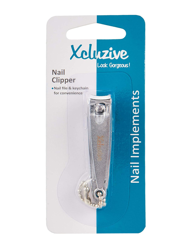 

Xcluzive Nail Clipper with Key Ring and File, Silver