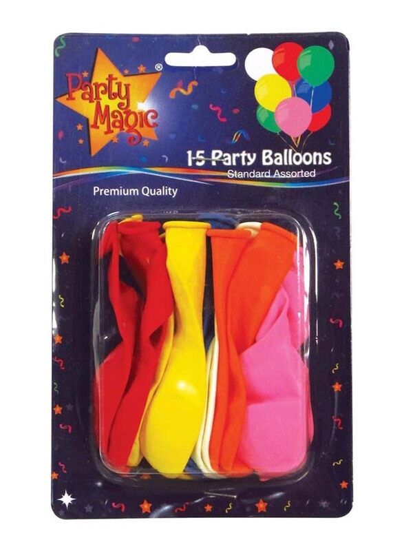 

Party Magic Standard Balloons, 15 Pieces, Multicolour