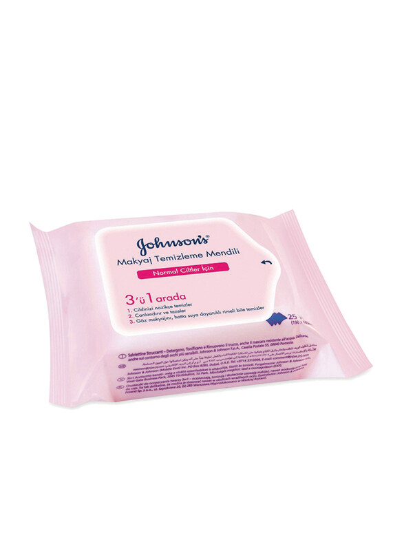 

Johnson's 3-in-1 Make-Up Remover Wipes for Normal Skin, 25 Wipes