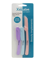 Xcluzive Facial & Body Hair Razor, Multicolour, 3 Pieces