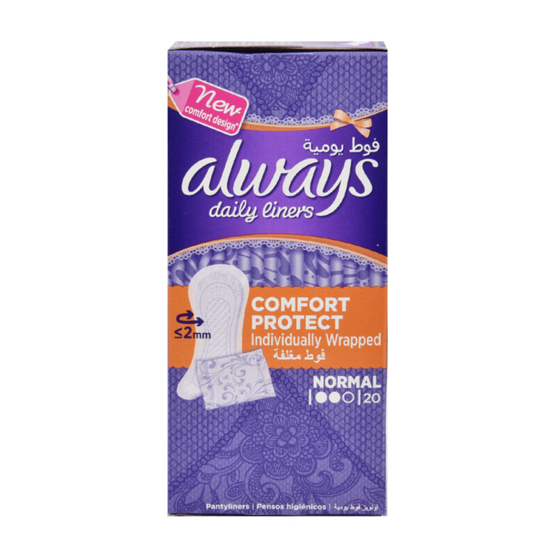 

Always Comfort And Pro Fld Liners, 20 Pieces
