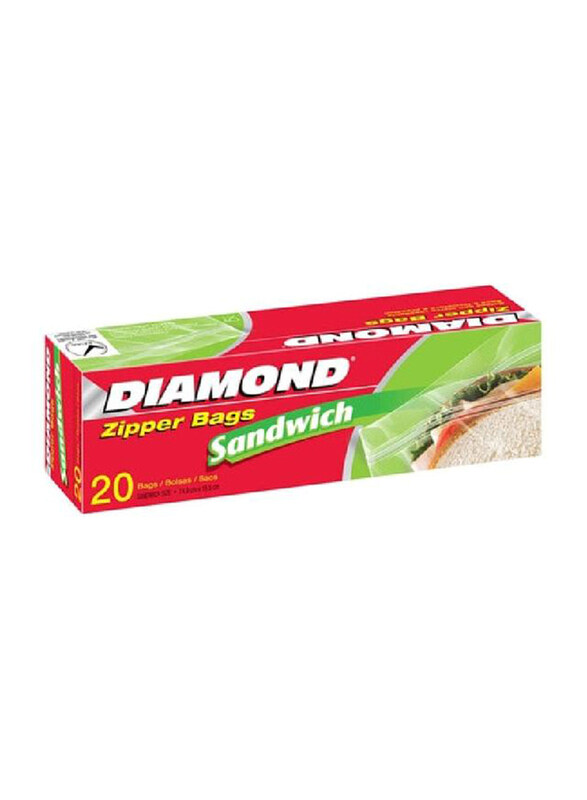 

Diamond Zipper Sandwich Bags, 20 Pieces