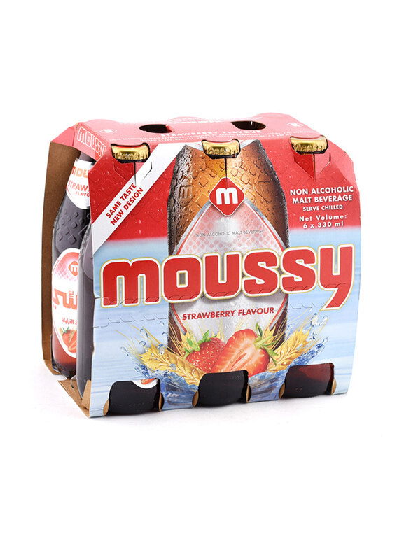 

Moussy Strawberry Flavour Non Alcoholic Malt Drink, 6 Bottles x 330ml