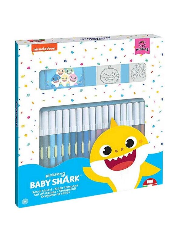 

Multiprint Baby Shark Felt-Tip Coloured Pen Set, 18-Pieces, Multicolour