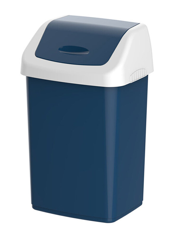 

Cosmoplast Flip-top Waste Bin, 20 Litre, Blue/White