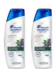 Head & Shoulders Charcoal Detox Shampoo, 2 Pieces, 400ml