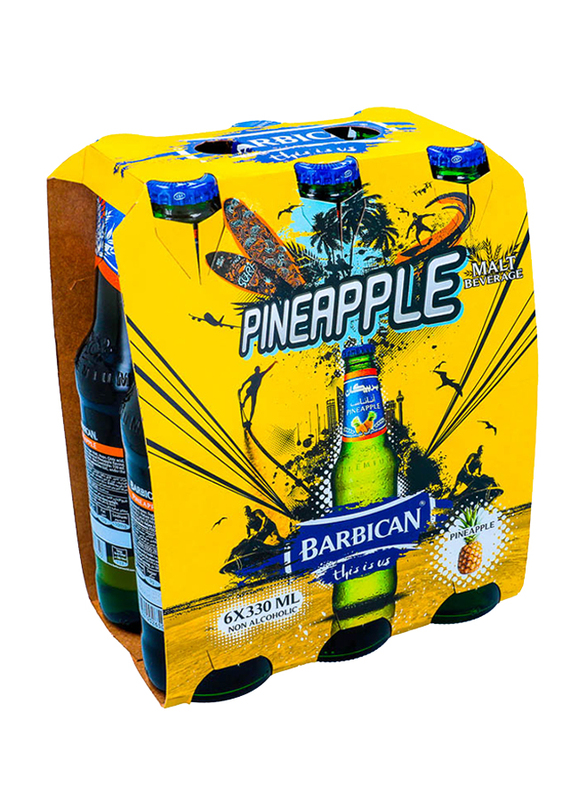Barbican Pineapple Non Alcoholic Malt Drink, 6 Bottles x 330ml