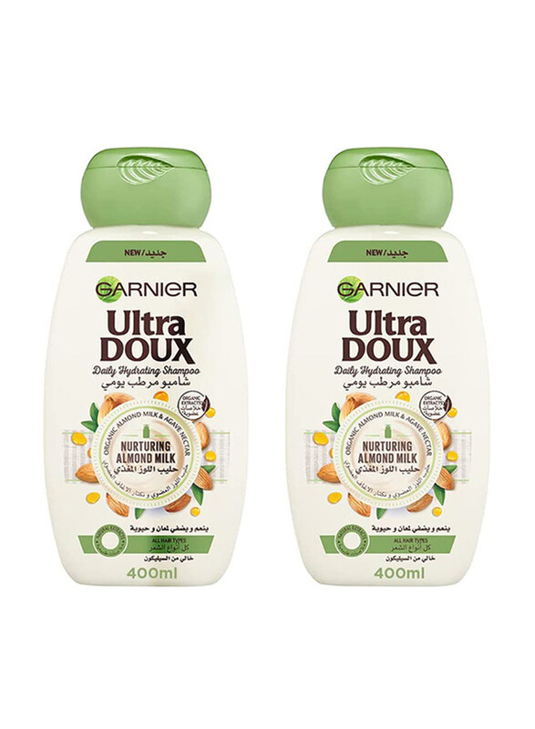 

Garnier Ultra Doux Almond Milk Shampoo for All Hair Types, 2 x 400ml