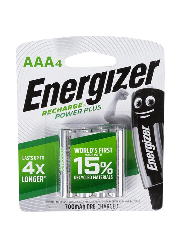 Energizer AAA 1.2V Recharge Batteries, 4 Pieces, Multicolour