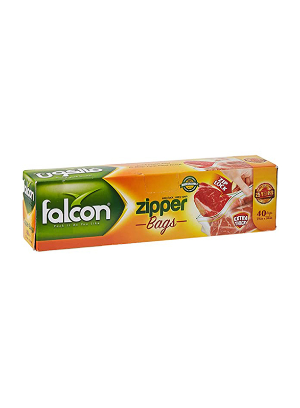 Falcon Freezer Zipper Bag, 30 x 27cm, 40 Pieces