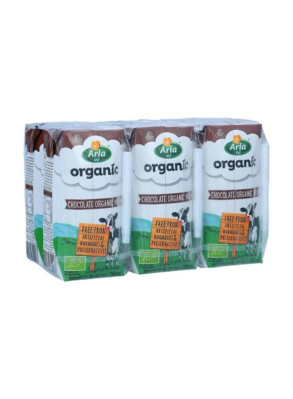 Arla Organic Chocolate Milk, 6 Pieces x 200ml