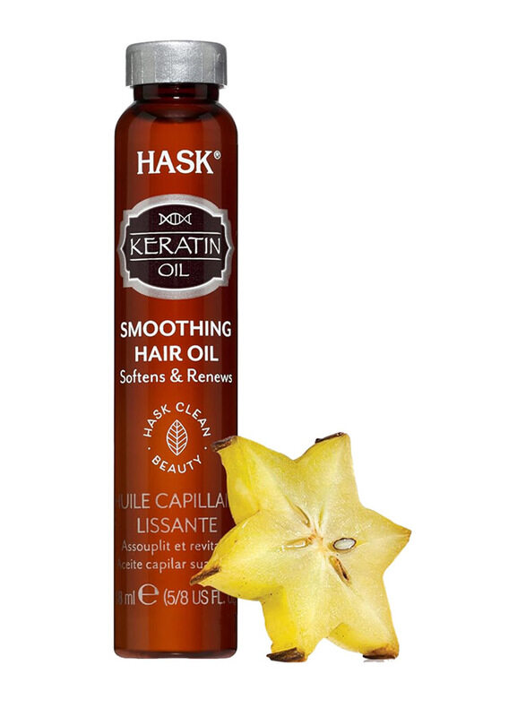 

Hask Keratin Protein Smoothing Shine Hair Oil for Frizzy Hair, 18ml