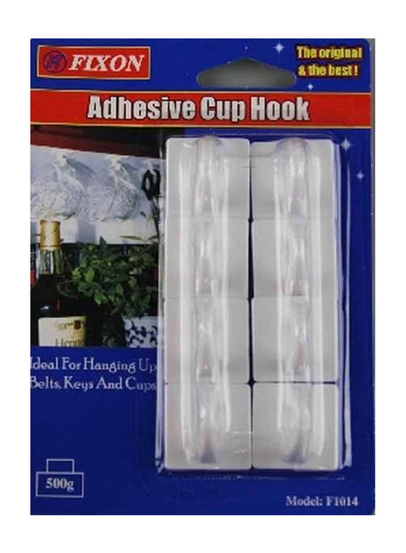 

Fixon Adhesive Cup Hooks 1014, 8 Pieces, White