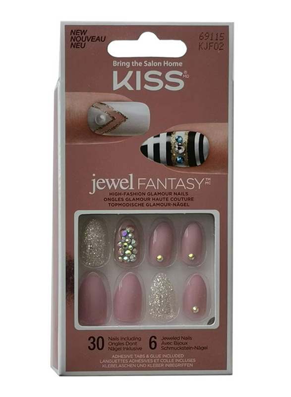 Kiss Jewel Fantasy False Nails, 30 Nails, KJF02, Multicolor