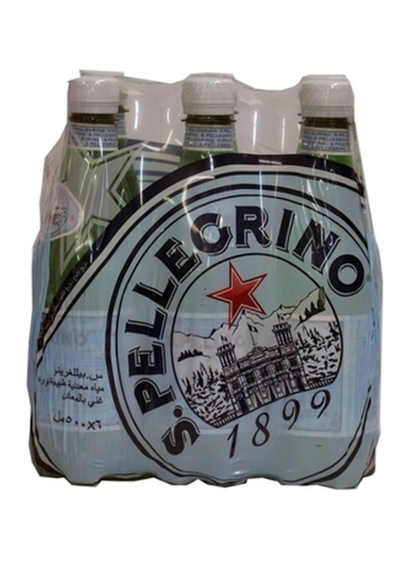 San Pellegrino Natural Sparkling Mineral Water, 6 Bottles x 500ml
