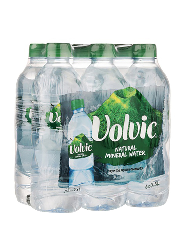 Volvic Natural Mineral Water, 6 Bottles x 500ml