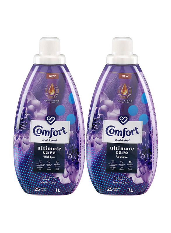 

Comfort Ultimate Care Lavender & Magnolia Fabric Softener, 2 Bottles x 1 Litre