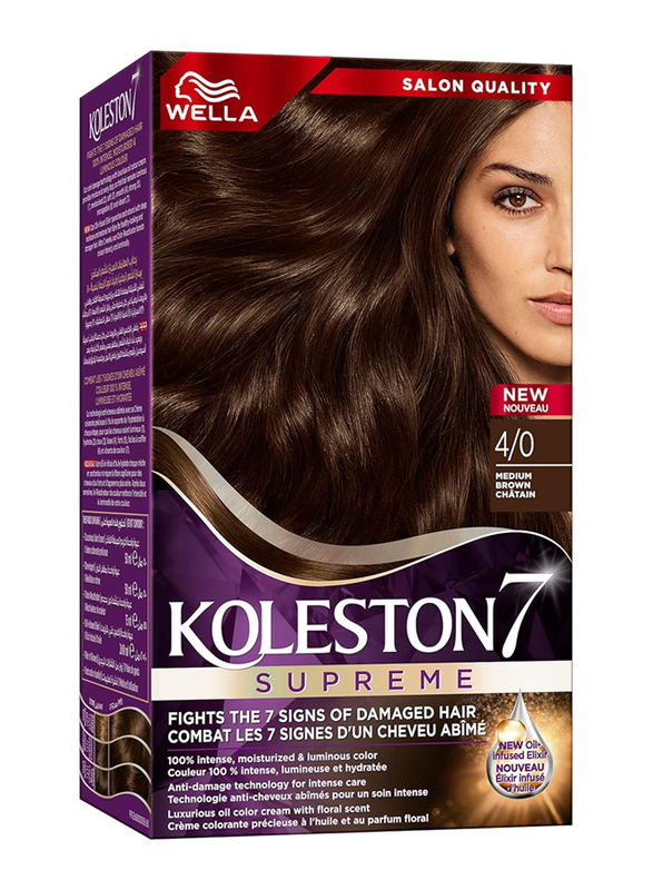 Wella Koleston Supreme Hair Color, 4/0 Medium Brown