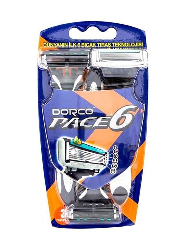 

Dorco Pace 6 Disposable Razor Blades for Men, 3 Pieces