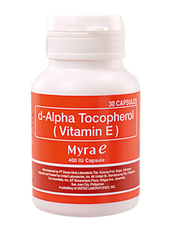 

Myra E 400 Iu d-Alpha Tocopherol (Vitamin E) Food Supplement, 30 Capsules