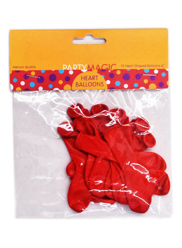 

Party Magic Red Heart Shape Balloons, 10 Pieces