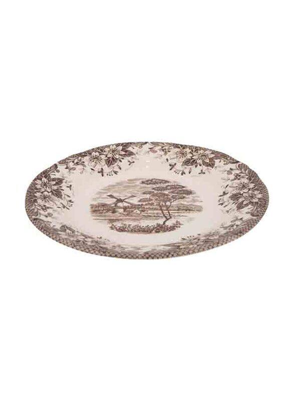 

Claytan 21cm Windmill Brown Salad Plate, Brown/White