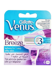 Gillette Venus Breeze Razor 3 Blades for Women, 4 Pieces