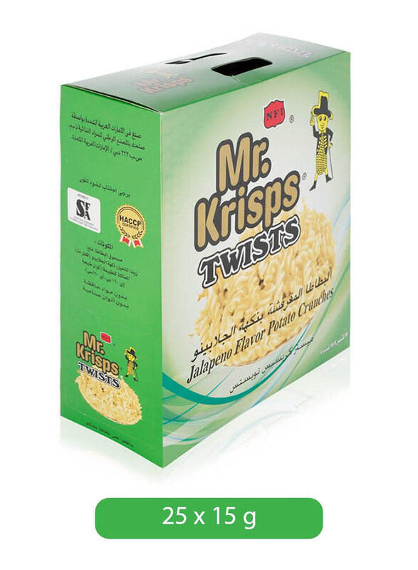 

Mr.Krisps Twists Jalapeno Flavor Potato Crunches, 25 Pouch x 15g