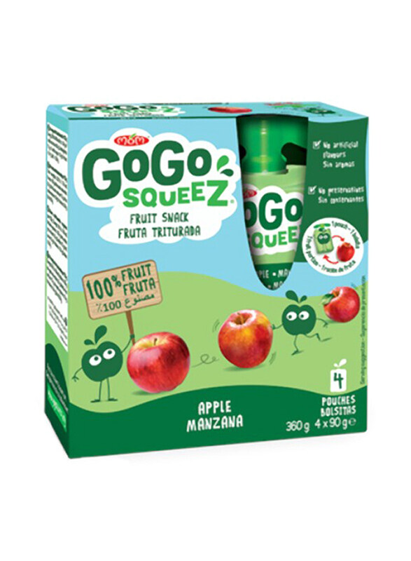 

Materne Gogo Squeez Whole Apple Fruit Snack, 4 x 90g