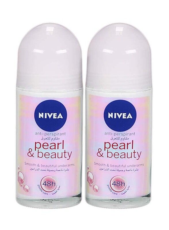 

Nivea Pearl & Beauty Antiperspirant Roll-On for Women, 2 x 50ml