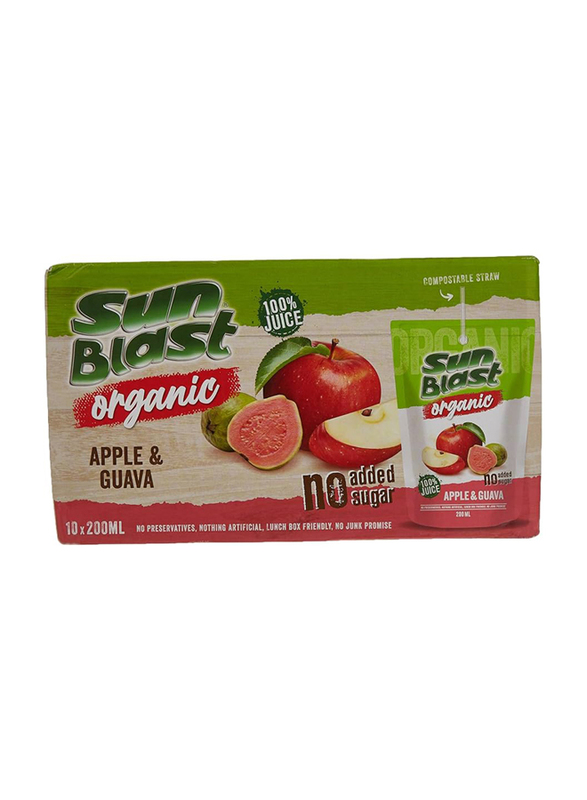Sunblast Organic Apple & Guava Juice, 10 x 200ml