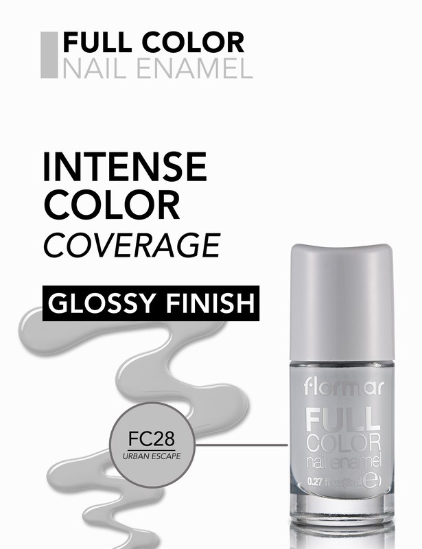 Flormar Full Colour Nail Enamel, FC28 Urban Escape, Grey