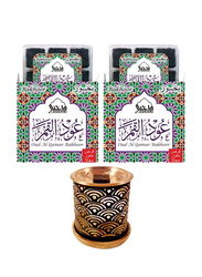 Dukhni 18-Pieces Oud Qamar Bakhoor, with Rainbow Bakhoor Burner, Black