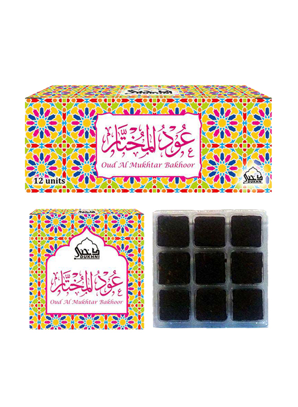 Dukhni 108-Pieces Oud Al Mukhtar Bakhoor, Black