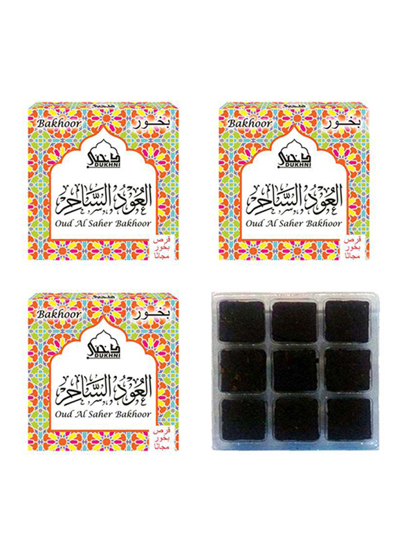 Dukhni 27-Pieces Oud Al Saher Bakhoor Incense Sticks Set, Black
