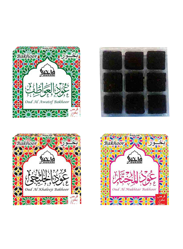 Dukhni 27-Pieces Oud Al Mukhtar/Khaleeji/Awatef Bakhoor, Black