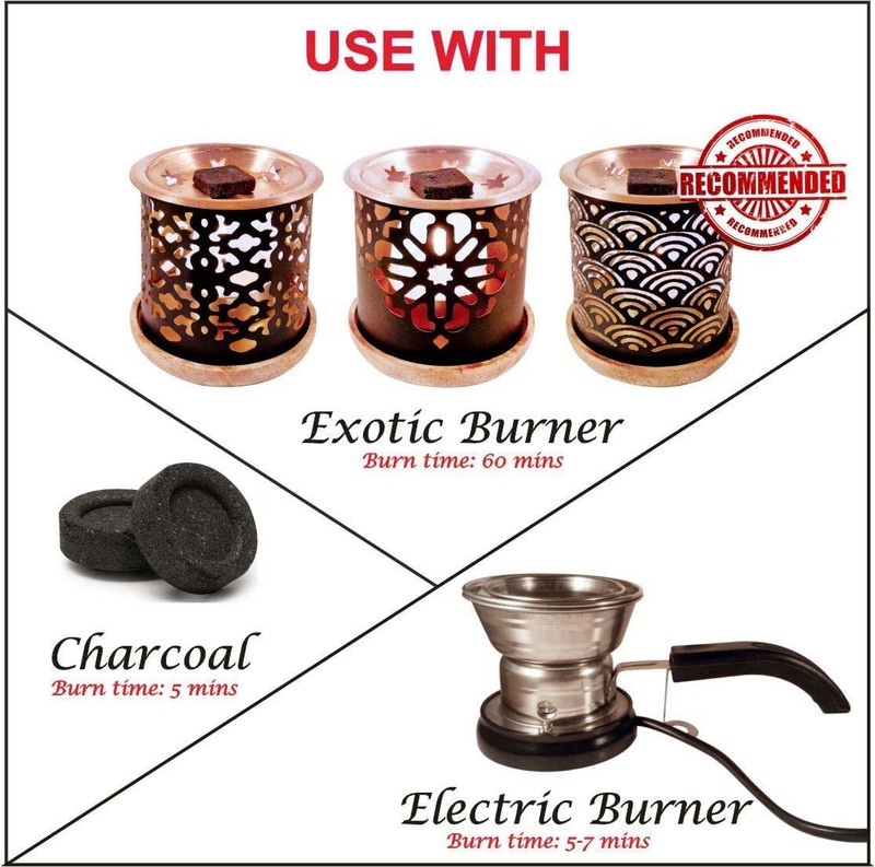 Dukhni Snowflake Exotic Incense Bakhoor Burner, Brown