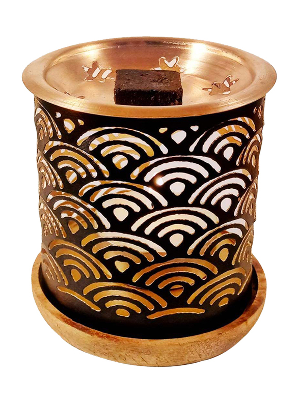 Dukhni 18-Pieces Oud Qamar Bakhoor, with Rainbow Bakhoor Burner, Black