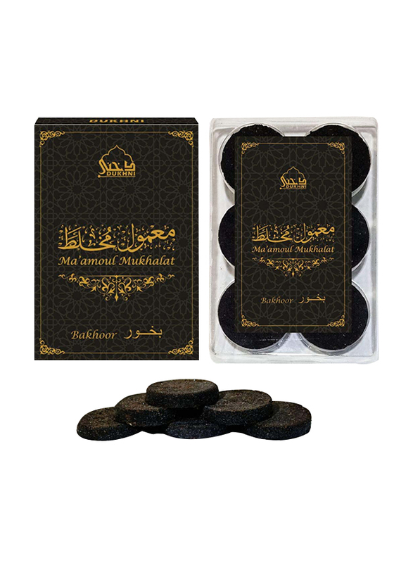 

Dukhni 6-Pieces Maamoul Mukhallat Bakhoor, Black