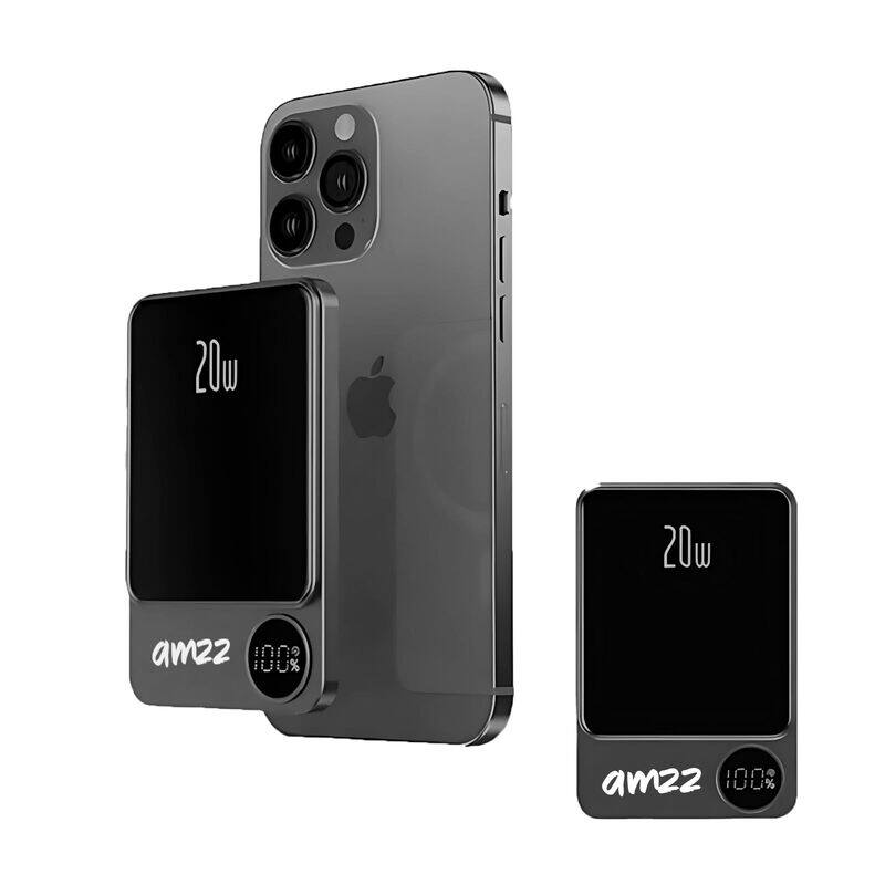 

Lisen 2 in 1 Wireless Power Bank All Mobile Types Fast Charging 5000 mAh 20w With Digital Screen For MagSafe for iPhone and Andriod With Wire Battery Power