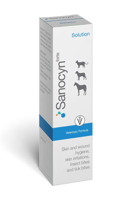 

Sanocyn SKIN CARE. HOCL latest technology solution. Care of injuries, inflammations, skin irritations and insect/tick bites. (75 ml). Made in Austria