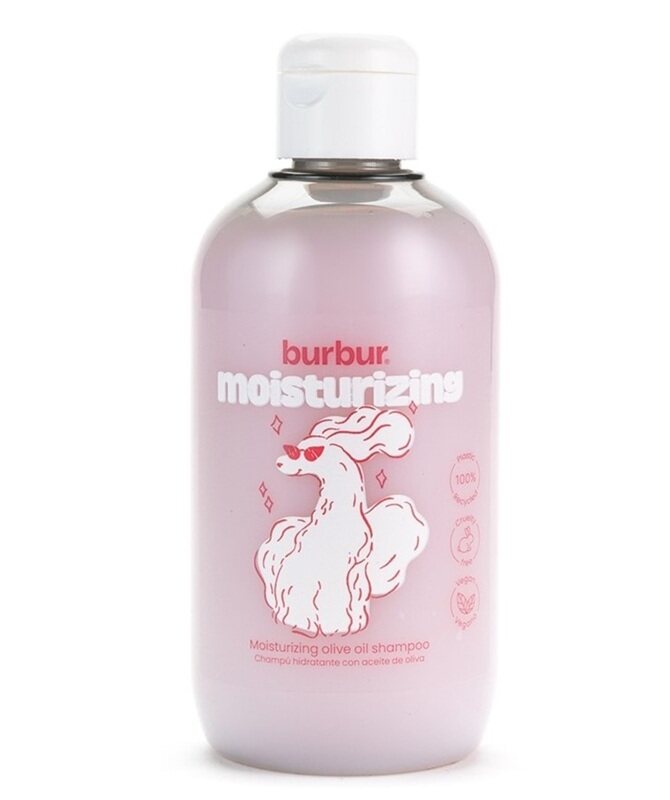 

PET SHAMPOO. Burbur Moisturizing Olive Oil Shampoo (400 ml). Made in Spain