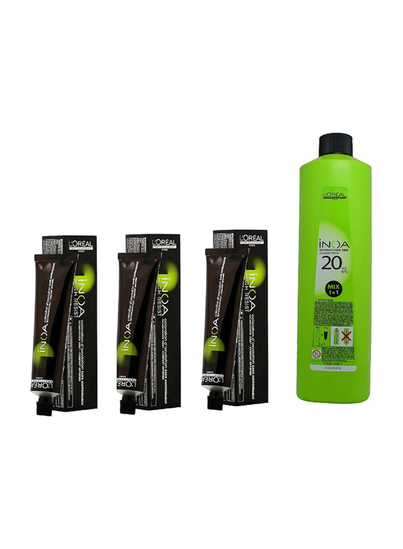 

L'Oreal Paris Inoa Ammonia Free Permanent Colour with Oil Developer, 4 Pieces, 6 Dark Blonde